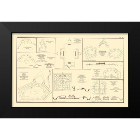 Defenses Of Chattanooga and Nashville Tennessee Black Modern Wood Framed Art Print by Bien