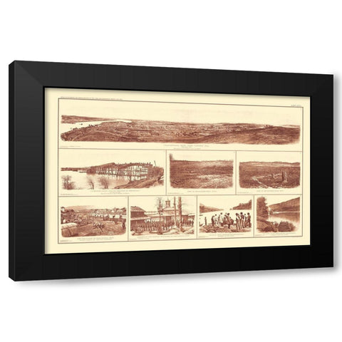 Buildings Forts Tennessee - Bien 1895 Black Modern Wood Framed Art Print by Bien