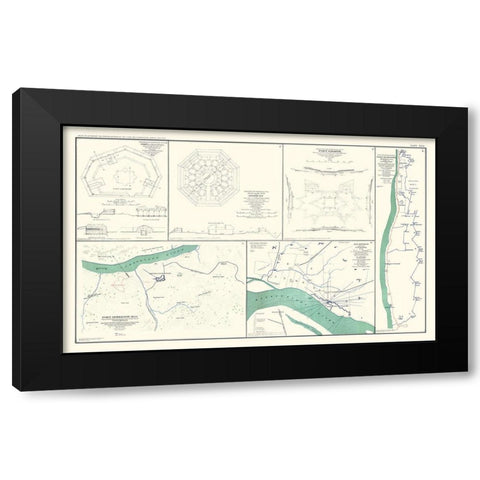 Major Fort Plans Tennessee - Lamont 1894 Black Modern Wood Framed Art Print with Double Matting by Lamont