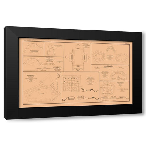 Defenses Tennessee - Lamont 1894 Black Modern Wood Framed Art Print with Double Matting by Lamont