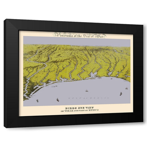 Seat Of War Texas Mexico - Bachmann 1861 Black Modern Wood Framed Art Print by Bachmann