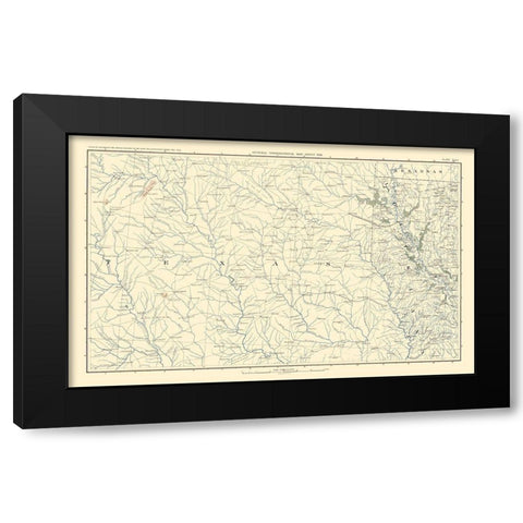 Texas Louisiana Arkansas - Bien 1895 Black Modern Wood Framed Art Print with Double Matting by Bien
