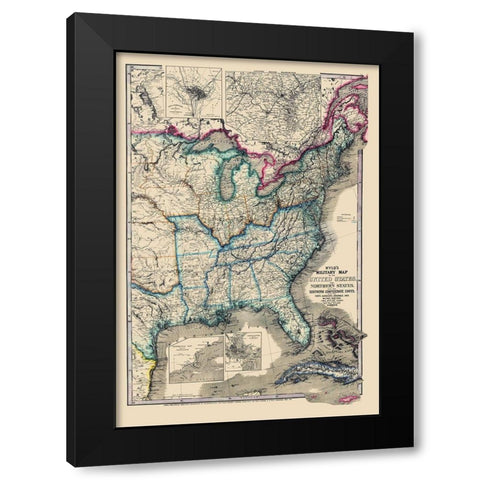 United States Military - Wyld 1861 Black Modern Wood Framed Art Print by Wyld