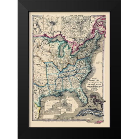 United States Military - Wyld 1861 Black Modern Wood Framed Art Print by Wyld