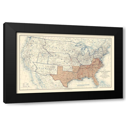Geographical Divisions Departments December 1862 Black Modern Wood Framed Art Print with Double Matting by Bien