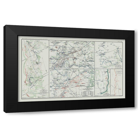 Army of Potomac 5 Views - Bien 1894 Black Modern Wood Framed Art Print with Double Matting by Bien