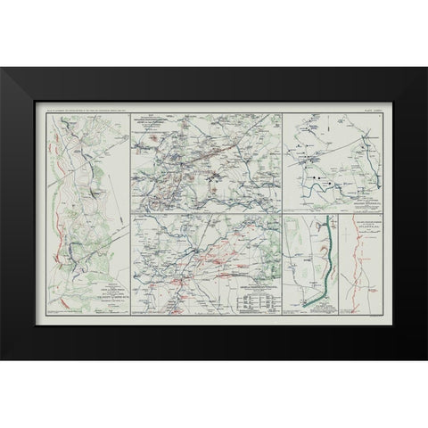 Army of Potomac 5 Views - Bien 1894 Black Modern Wood Framed Art Print by Bien