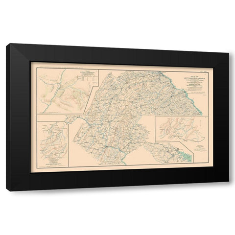 Gettysburg Campaign Battle of McDowell - Bien 1894 Black Modern Wood Framed Art Print by Bien
