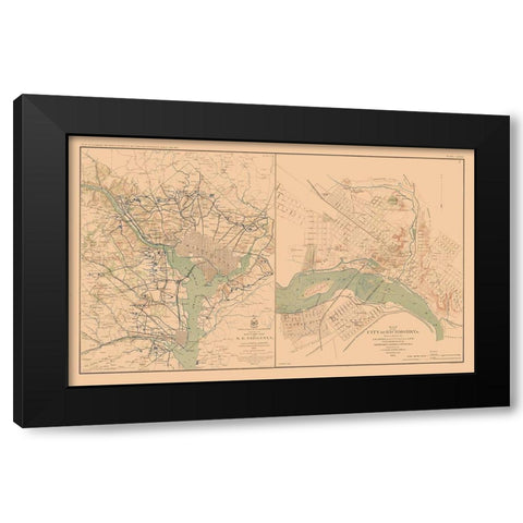 Defenses of Washington Richmond Virginia Black Modern Wood Framed Art Print by Bien