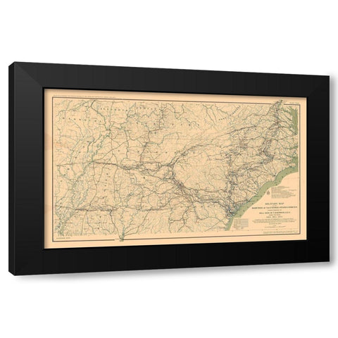 General Sherman Marches 1863 to 1865 - Bien 1894 Black Modern Wood Framed Art Print by Bien