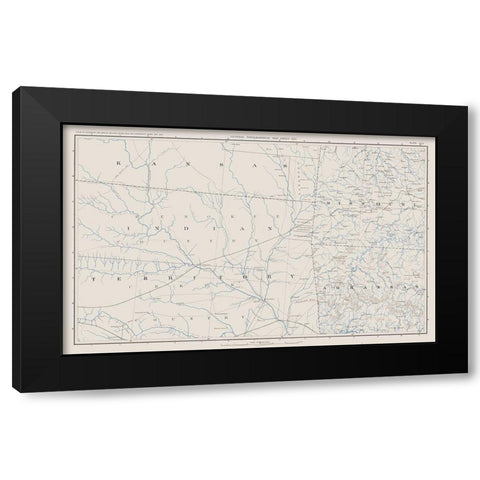 Kansas Missouri Arkansas - Bien 1894 Black Modern Wood Framed Art Print by Bien