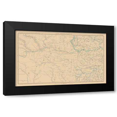 Kansas Missouri Theatre of War - Bien 1894 Black Modern Wood Framed Art Print with Double Matting by Bien