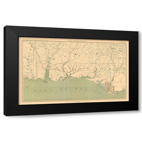 South East Theatre of War - Bien Black Modern Wood Framed Art Print by Bien