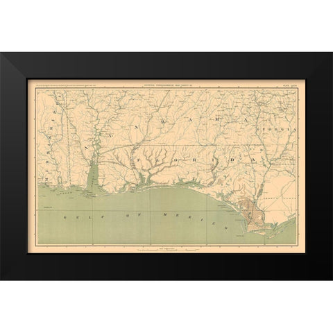 South East Theatre of War - Bien Black Modern Wood Framed Art Print by Bien