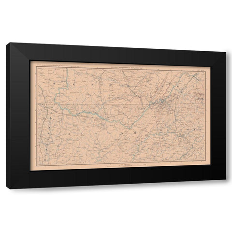 Mississippi Tennessee Alabama Georgia - Bien 1894 Black Modern Wood Framed Art Print by Bien