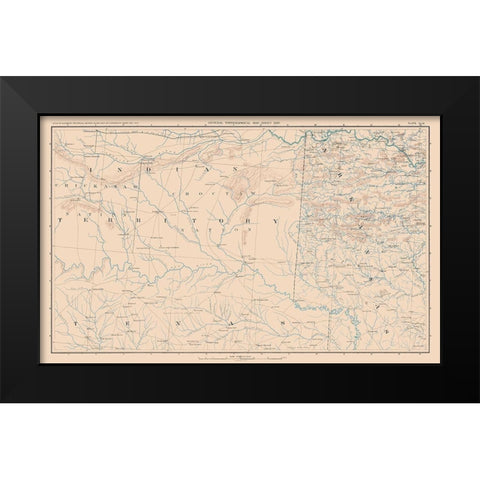 Indian Territory Texas Arkansas - Bien 1894 Black Modern Wood Framed Art Print by Bien