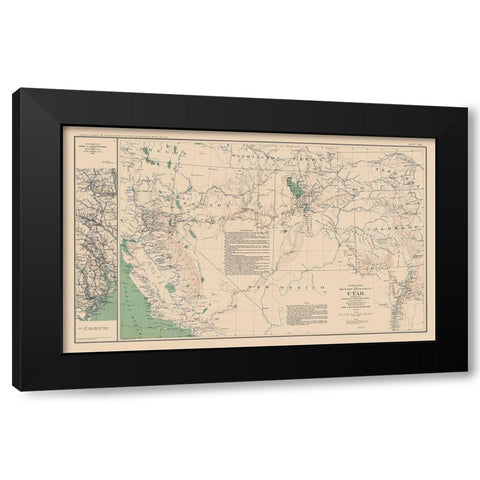 Utah Tennessee Military Department - Bien 1894 Black Modern Wood Framed Art Print by Bien