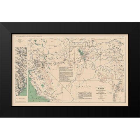 Utah Tennessee Military Department - Bien 1894 Black Modern Wood Framed Art Print by Bien