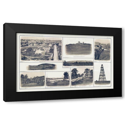 Panoramic Views Tennessee Virginia - Lamont 1894 Black Modern Wood Framed Art Print by Lamont