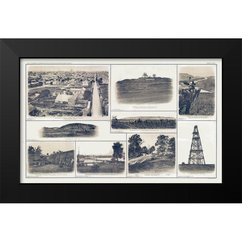Panoramic Views Tennessee Virginia - Lamont 1894 Black Modern Wood Framed Art Print by Lamont