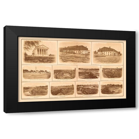 Rebel Federal Forts Georgia Virginia- Bien 1894 Black Modern Wood Framed Art Print with Double Matting by Bien