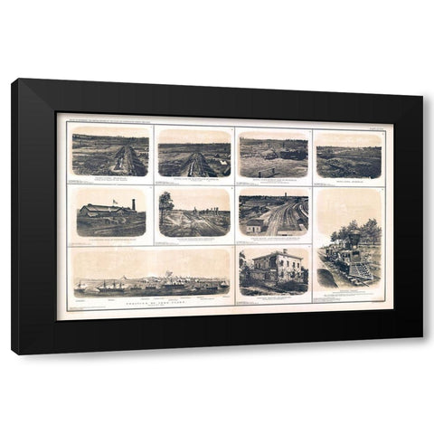 Rebel Lines Georgia Tennessee - Bien 1894 Black Modern Wood Framed Art Print by Bien