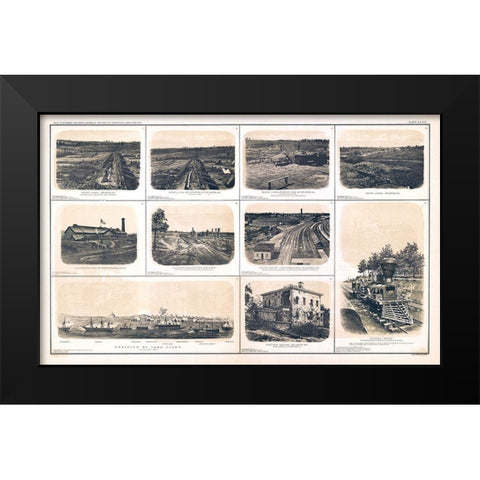 Rebel Lines Georgia Tennessee - Bien 1894 Black Modern Wood Framed Art Print by Bien