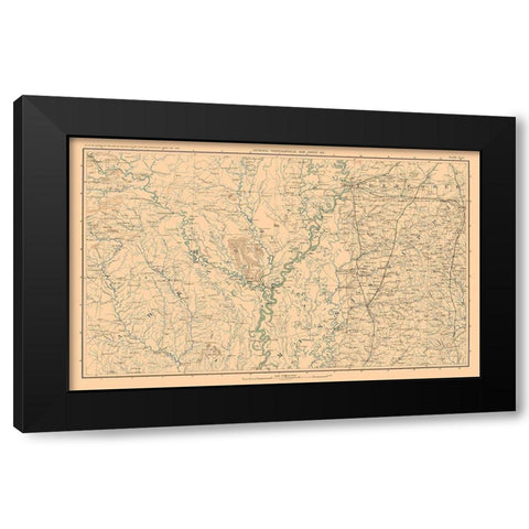 Arkansas Tennessee Mississippi - Bien 1894 Black Modern Wood Framed Art Print with Double Matting by Bien