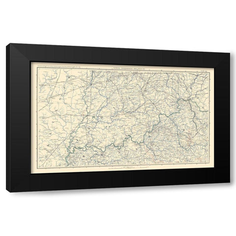 Illinois Indiana Kentucky Ohio - Bien 1894 Black Modern Wood Framed Art Print by Bien