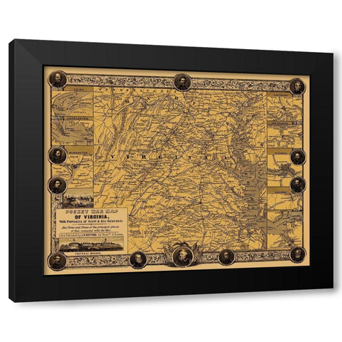 Virginia Pocket War - Bufford 1861 Black Modern Wood Framed Art Print by Bufford