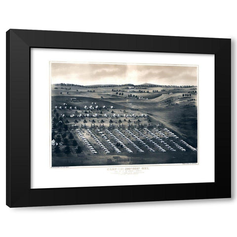 Camp of 196th Regiment - Schmidt 1860s Black Modern Wood Framed Art Print by Schmidt