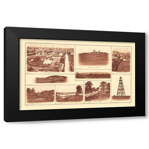 Buildings Forts Virginia Tennessee - Bien 1895 Black Modern Wood Framed Art Print by Bien