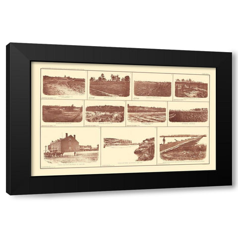 Buildings And Forts Virginia - BIEN  1895 Black Modern Wood Framed Art Print by Bien