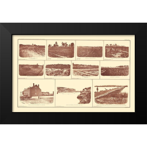 Buildings And Forts Virginia - BIEN  1895 Black Modern Wood Framed Art Print by Bien