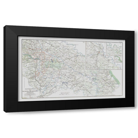 Counties Vicinity Virginia Battle Survey Black Modern Wood Framed Art Print with Double Matting by Campbell
