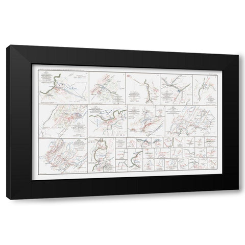 Views of Calvary Engagements Virginia - Bien 1894 Black Modern Wood Framed Art Print with Double Matting by Bien