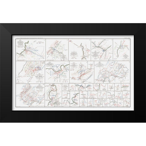 Views of Calvary Engagements Virginia - Bien 1894 Black Modern Wood Framed Art Print by Bien