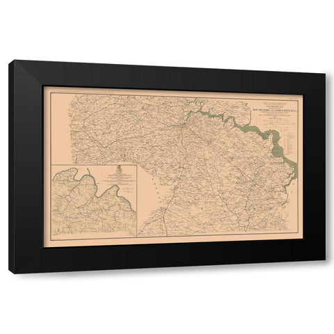 Battlefield Chancellorsville James River Virginia Black Modern Wood Framed Art Print with Double Matting by Campbell