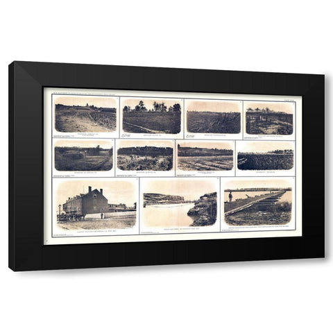 Battlefields of Virginia - Bien 1894 Black Modern Wood Framed Art Print with Double Matting by Bien