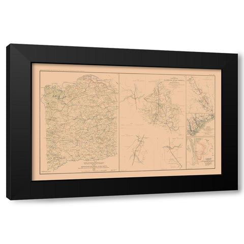 Spotsylvania County Hanover Junction Black Modern Wood Framed Art Print by Campbell