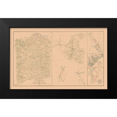 Spotsylvania County Hanover Junction Black Modern Wood Framed Art Print by Campbell