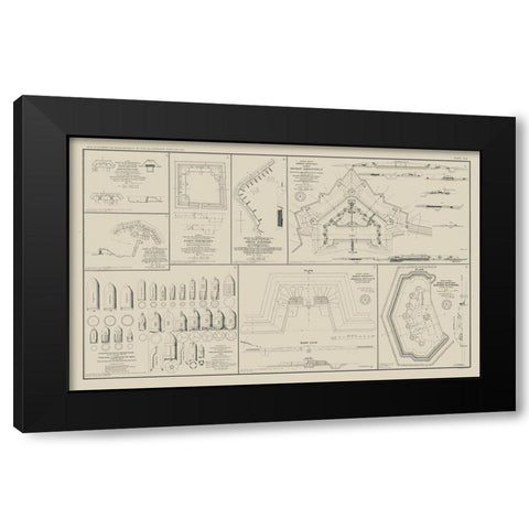 Petersburg Rebel Lines Mobile Defenses - Bien 1894 Black Modern Wood Framed Art Print by Bien