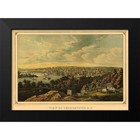 Georgetown Washington DC - Sachese 1855 Black Modern Wood Framed Art Print by Sachese