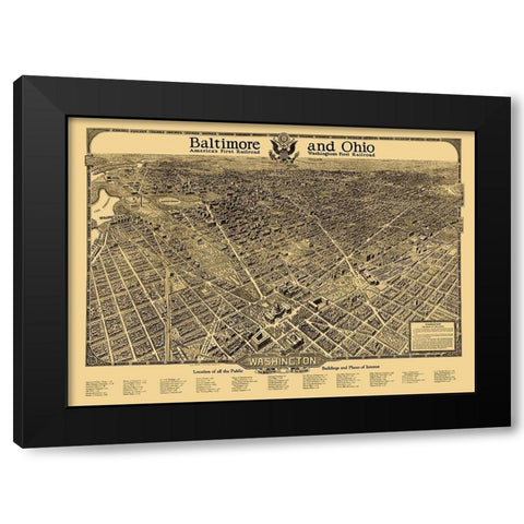 Washington DC - Olsen 1922 Black Modern Wood Framed Art Print with Double Matting by Olsen