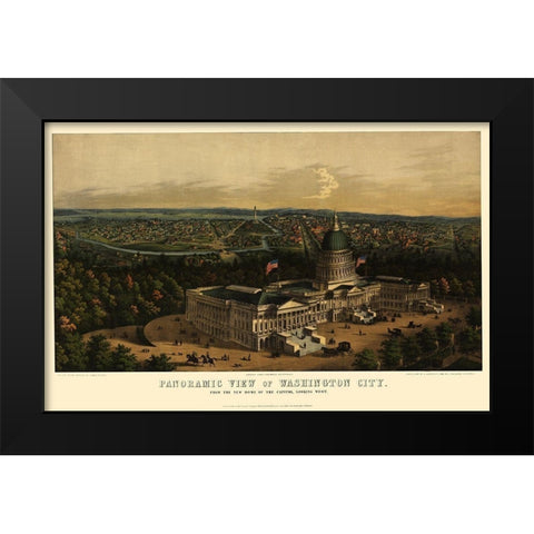 Washington DC - Sachese 1857 Black Modern Wood Framed Art Print by Sachese