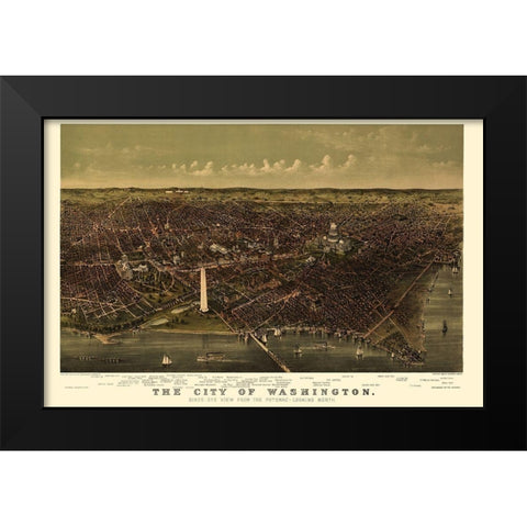 Washington DC - Currier 1892 Black Modern Wood Framed Art Print by Currier
