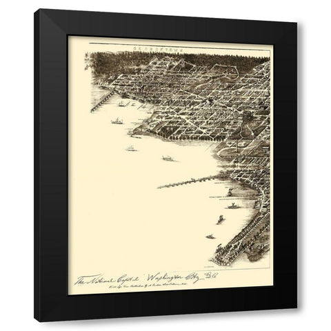 Washington DC - Baldwin 1883 Black Modern Wood Framed Art Print by Baldwin