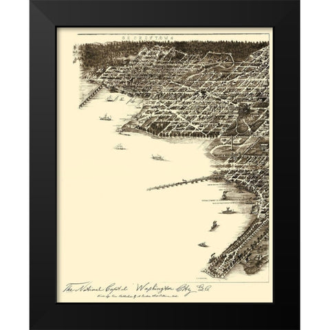 Washington DC - Baldwin 1883 Black Modern Wood Framed Art Print by Baldwin