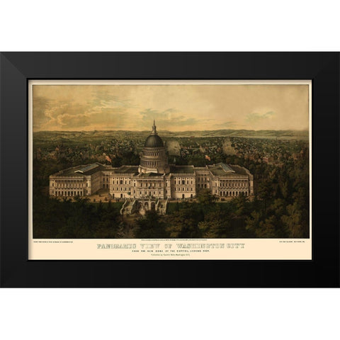 Washington DC - Bohn 1857 Black Modern Wood Framed Art Print by Bohn