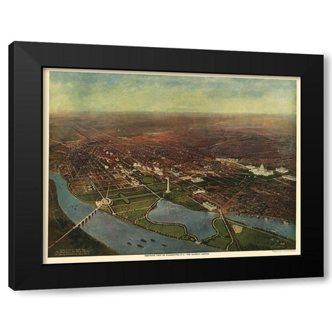 Washington DC - Reynolds 1916 Black Modern Wood Framed Art Print with Double Matting by Reynolds